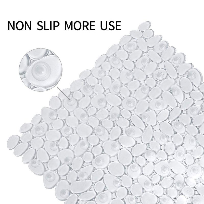 SONGZIMING Pebble Bath Mat for Bathtub to Anti Slip Bathtub Mat in Shower with 16 Inches by 35 Inches (Clear) - Image 4